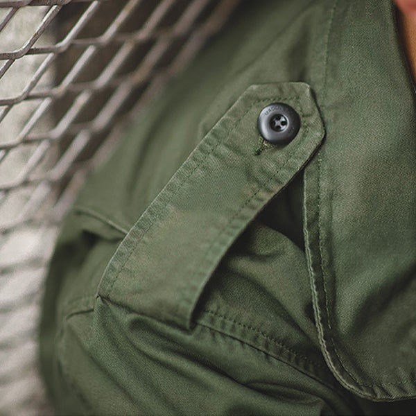 Men's Retro Engraved M65 Denim Army Jacket