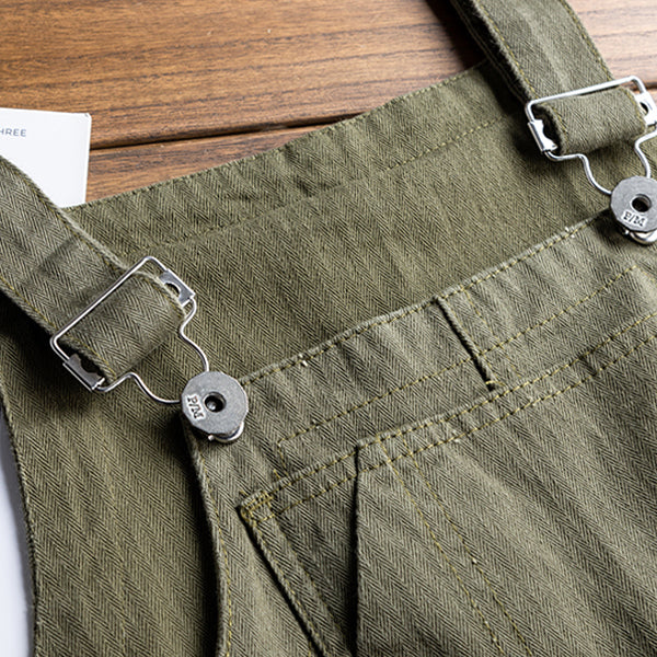 American Retro Multi-pocket Loose Jumpsuits Work Bib Overalls