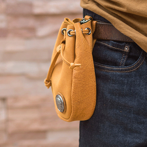 Vintage Cowhide Leather Pouch Bag