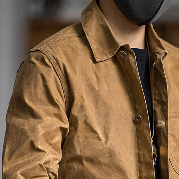Men's Vintage Casual Oil Waxed Canvas Jacket