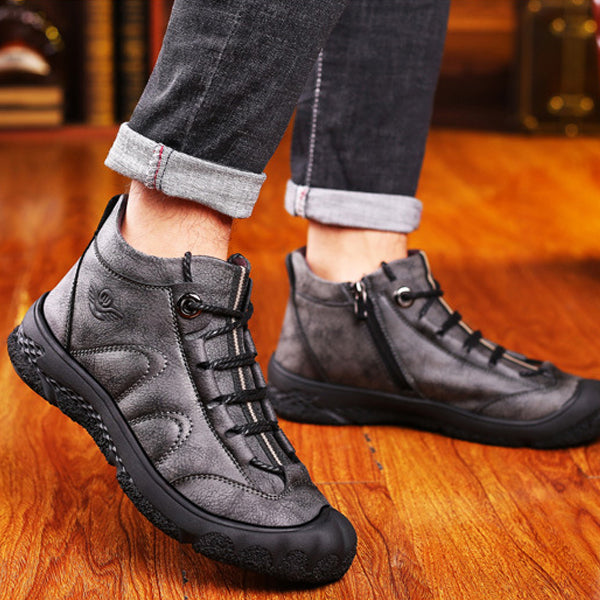 Warm Snow Boots, Winter Warm Ankle Boots, Fur Lining Boots,Waterproof Thickening Winter Shoes for Men