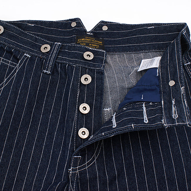 Men's Striped Denim Jackets Wide-leg Striped Pants