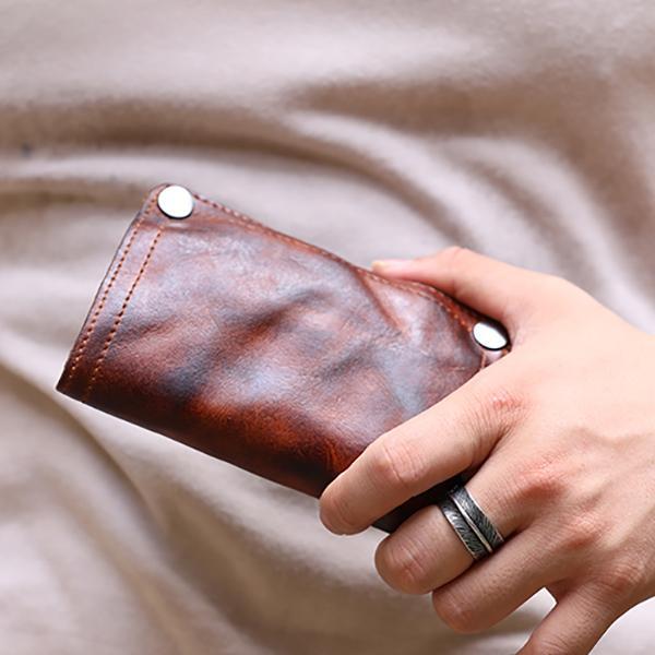 Vintage Italian Distressed Bifold Men's Western Wallet
