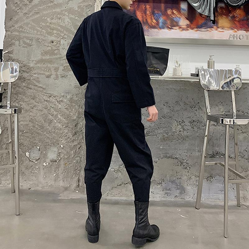 Men's Large Lapel Multi-pocket Cargo Overalls