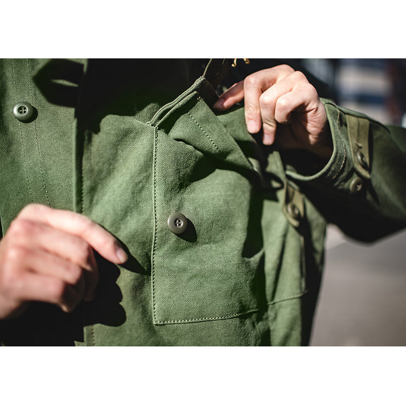 Men's Army Green Swedish Motorcycle Jacket