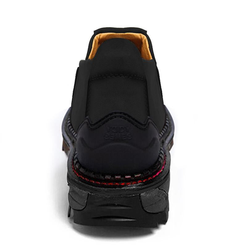 Men Leather Skull Zipper Casual Western Boots