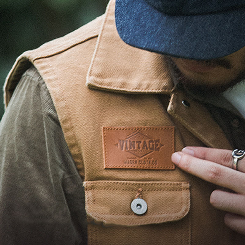 Men's Vintage Slim Single Breasted Multi-pocket Hunting Wool Vest