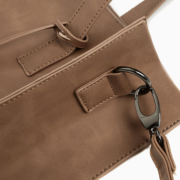 Men Leather Shoulder Bag Large Capacity Handbag