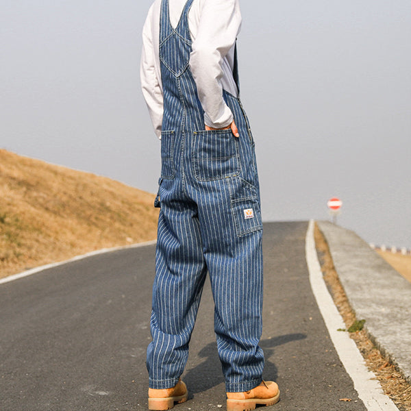 Retro Striped Overalls