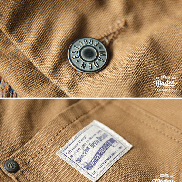 Men's Retro Khaki Classic Suspender Cargo Bib Overalls