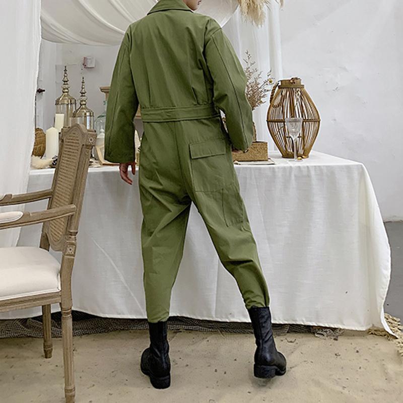 Men's Large Lapel Multi-pocket Cargo Overalls