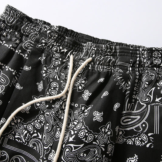 Men's Retro Hip Hop Loose Straight Sports Shorts
