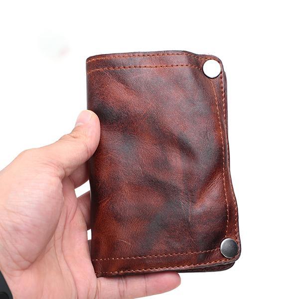 Vintage Italian Distressed Bifold Men's Western Wallet