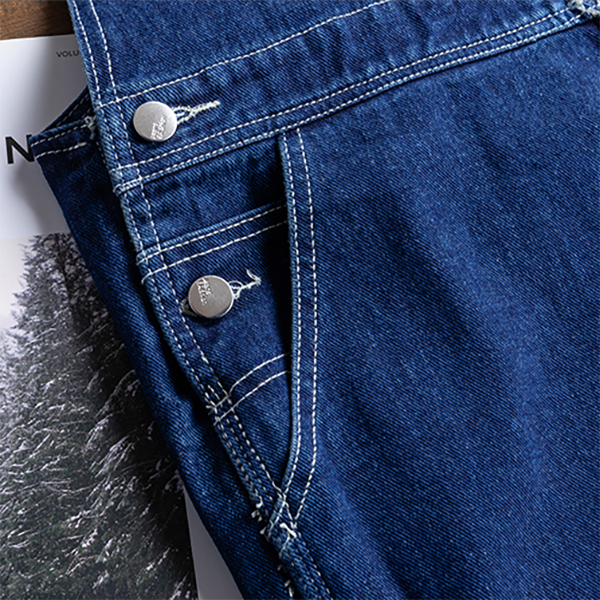 American Straight Loose Denim Jumpsuit Baggy Bib Overalls Suspender Pants