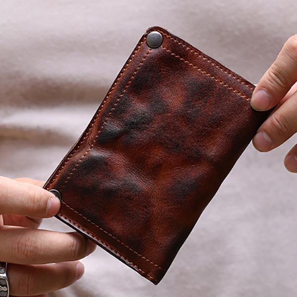Vintage Italian Distressed Bifold Men's Western Wallet