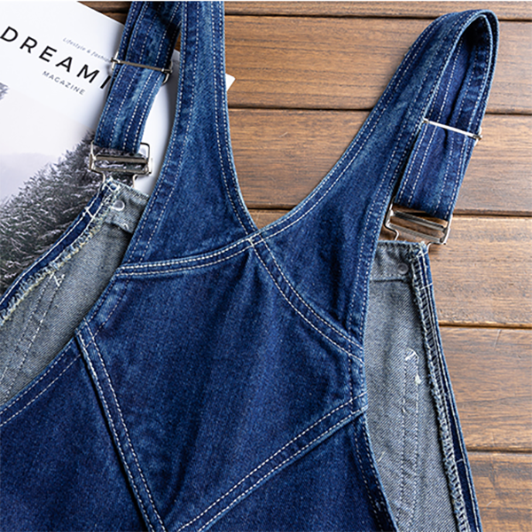 American Straight Loose Denim Jumpsuit Baggy Bib Overalls Suspender Pants