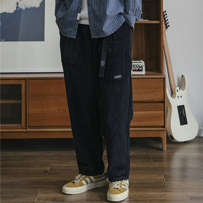 Corduroy Casual Straight-leg Baggy Trousers