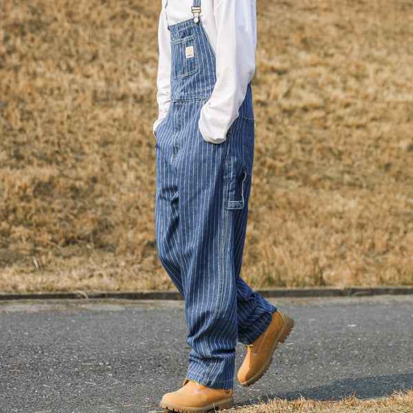 Retro Striped Overalls