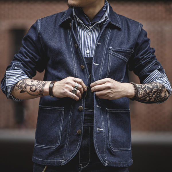 Retro Striped Denim Jacket
