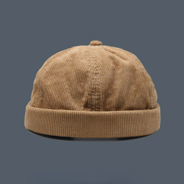 Japanese Vintage Corduroy Brimless Hat Sailor Melon Cap