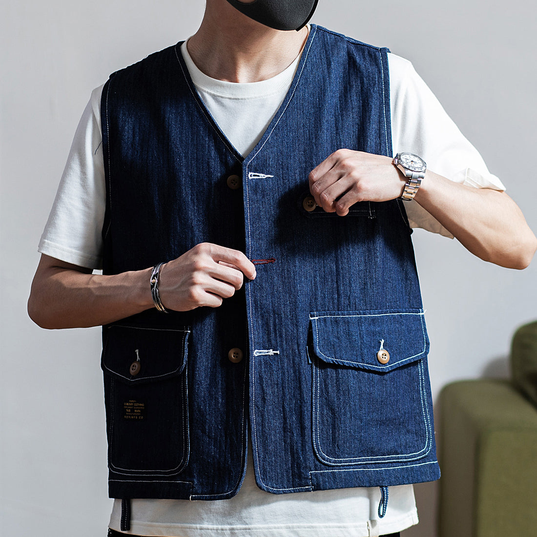 Retro Multi-Pocket Tool Vest