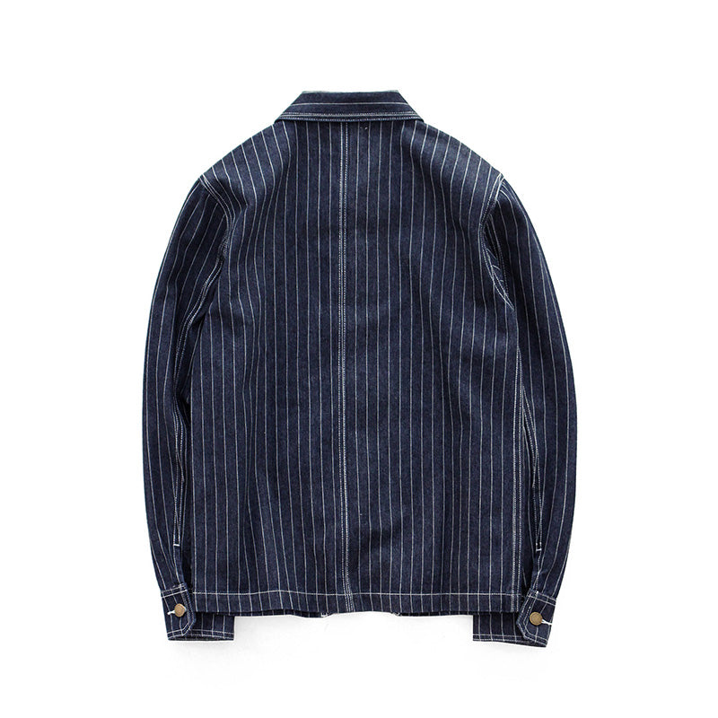 Retro Striped Denim Jacket