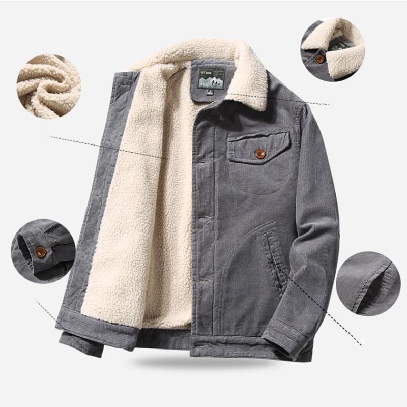 Winter Retro Fleece Corduroy Western Jacket