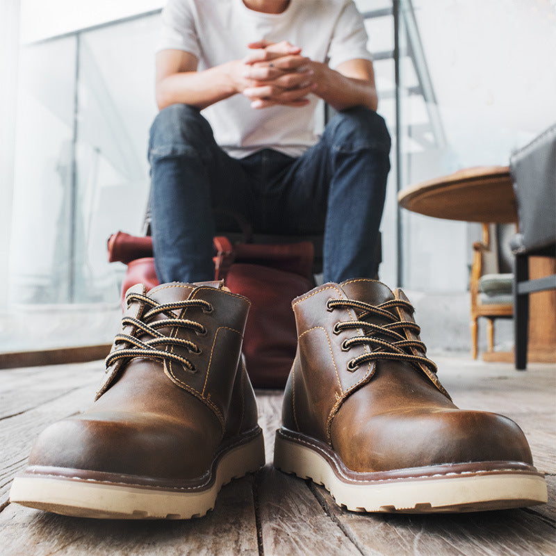 Vintage Boots - Men's British Style Outdoor Leather Boots