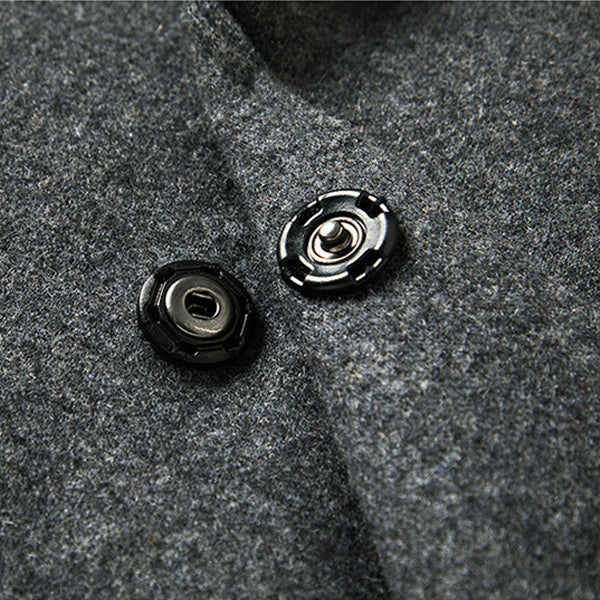Men's Wool Mid-length Hooded Trench Coat