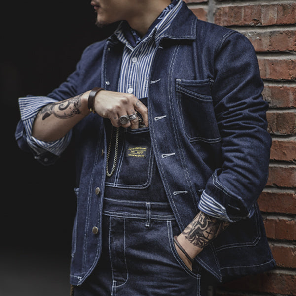 Retro Striped Denim Jacket