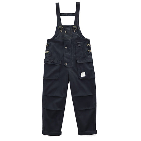Men Retro style Japanese Suspender Trouser Bib Overalls Loose Fit Cargo Straight