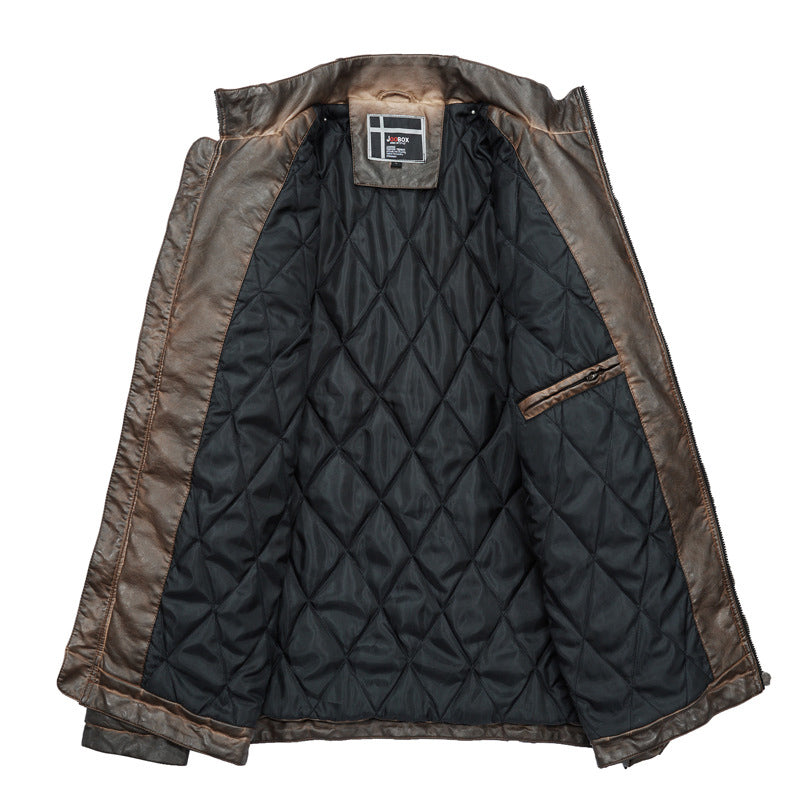 Men's Vintage Zip Western Leather Jacket