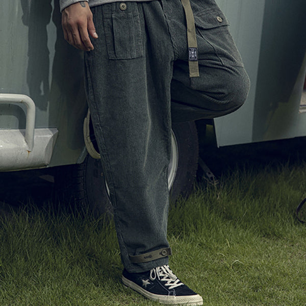 Corduroy Casual Straight-leg Baggy Trousers