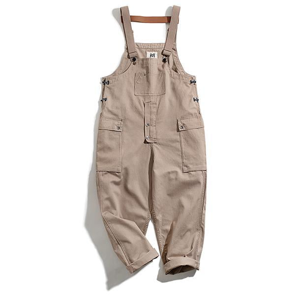 Men's Vintage Loose jumpsuit Vintage Baggy Suspender Cargo Bib Overalls