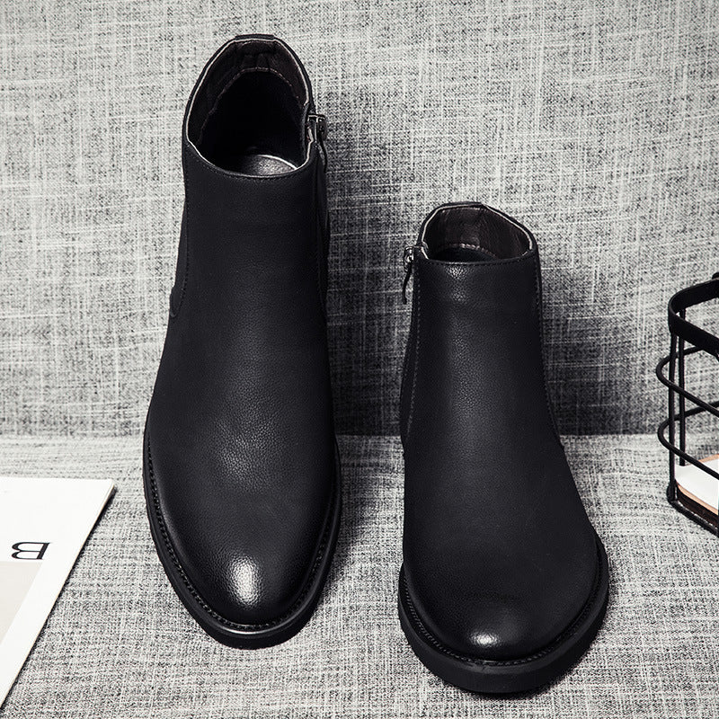 Plus Size Men's British Style Casual zipper Short Boots