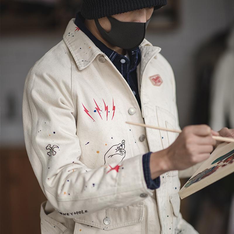 Retro Casual Artist Cargo Graffiti Jacket