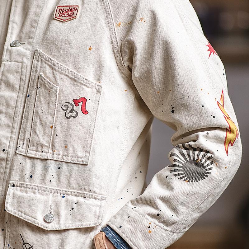 Retro Casual Artist Cargo Graffiti Jacket