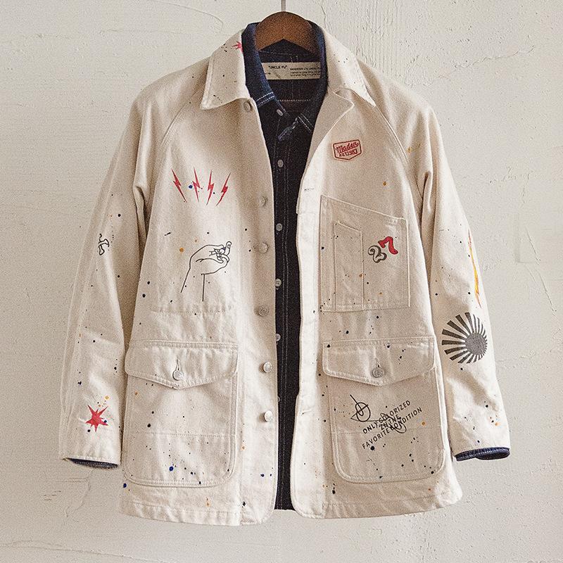 Retro Casual Artist Cargo Graffiti Jacket