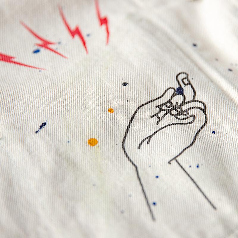 Retro Casual Artist Cargo Graffiti Jacket