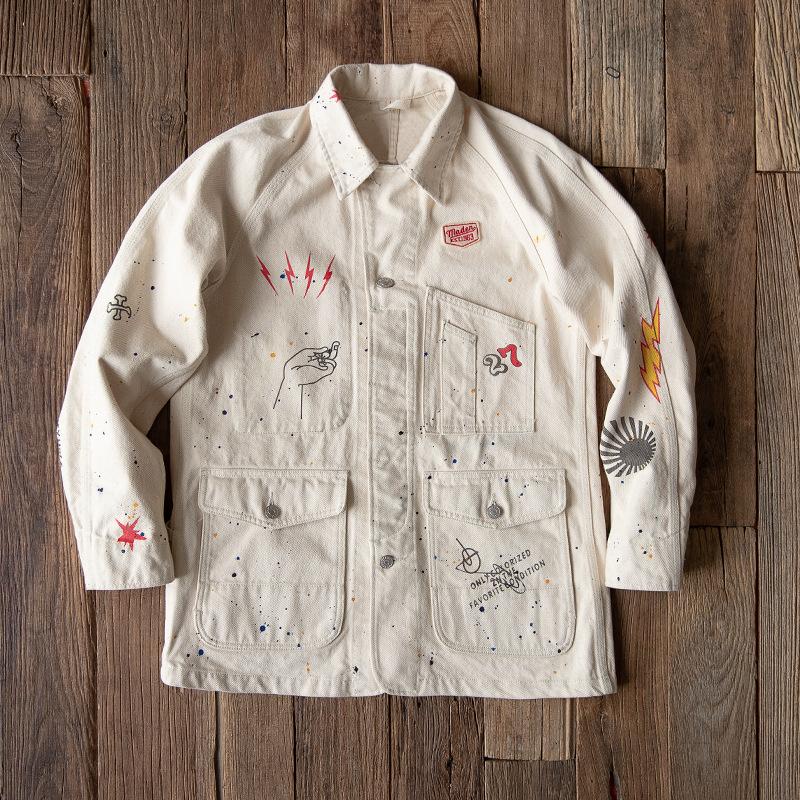 Retro Casual Artist Cargo Graffiti Jacket