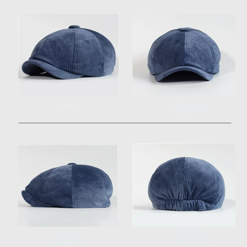 Men's Vintage Warm Corduroy Octagonal Hat