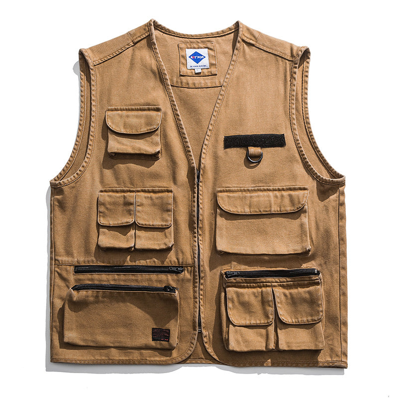 Retro Multi-pocket Tool Cargo Vest