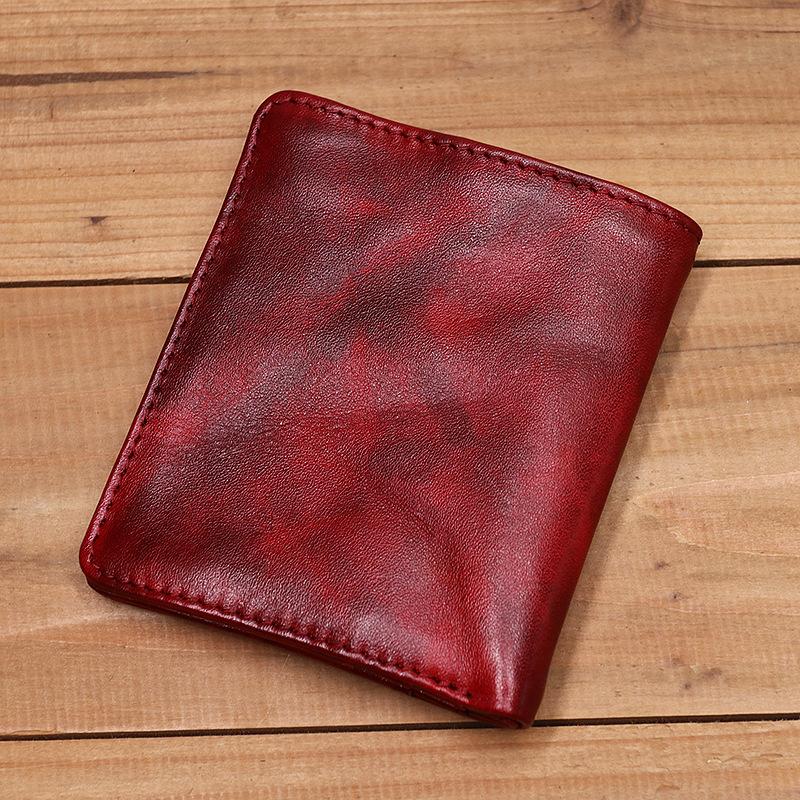Mens Handmade Distressed Bifold Soft Wallet
