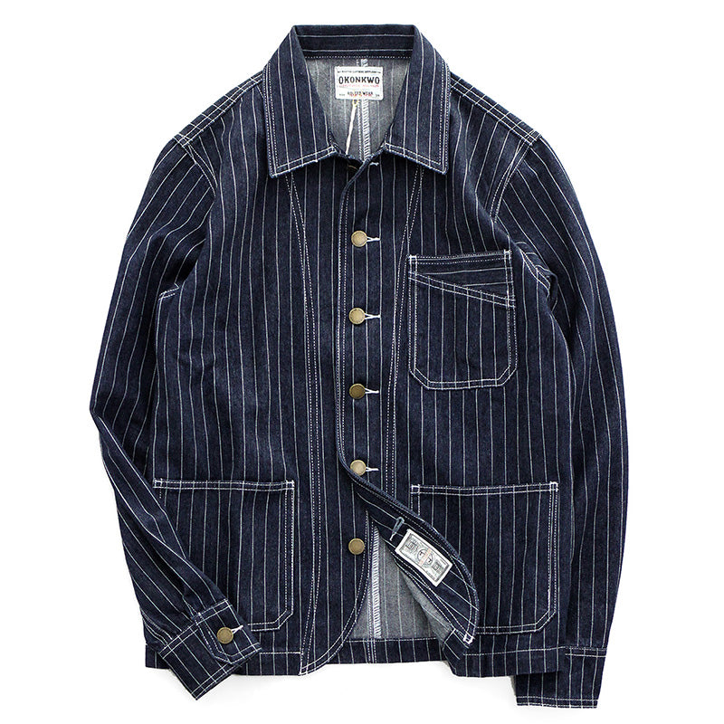 Retro Striped Denim Jacket