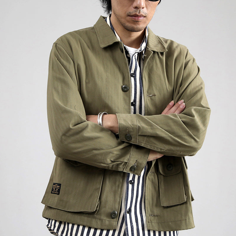 American Retro Loose Multi-Port Cargo Jacket