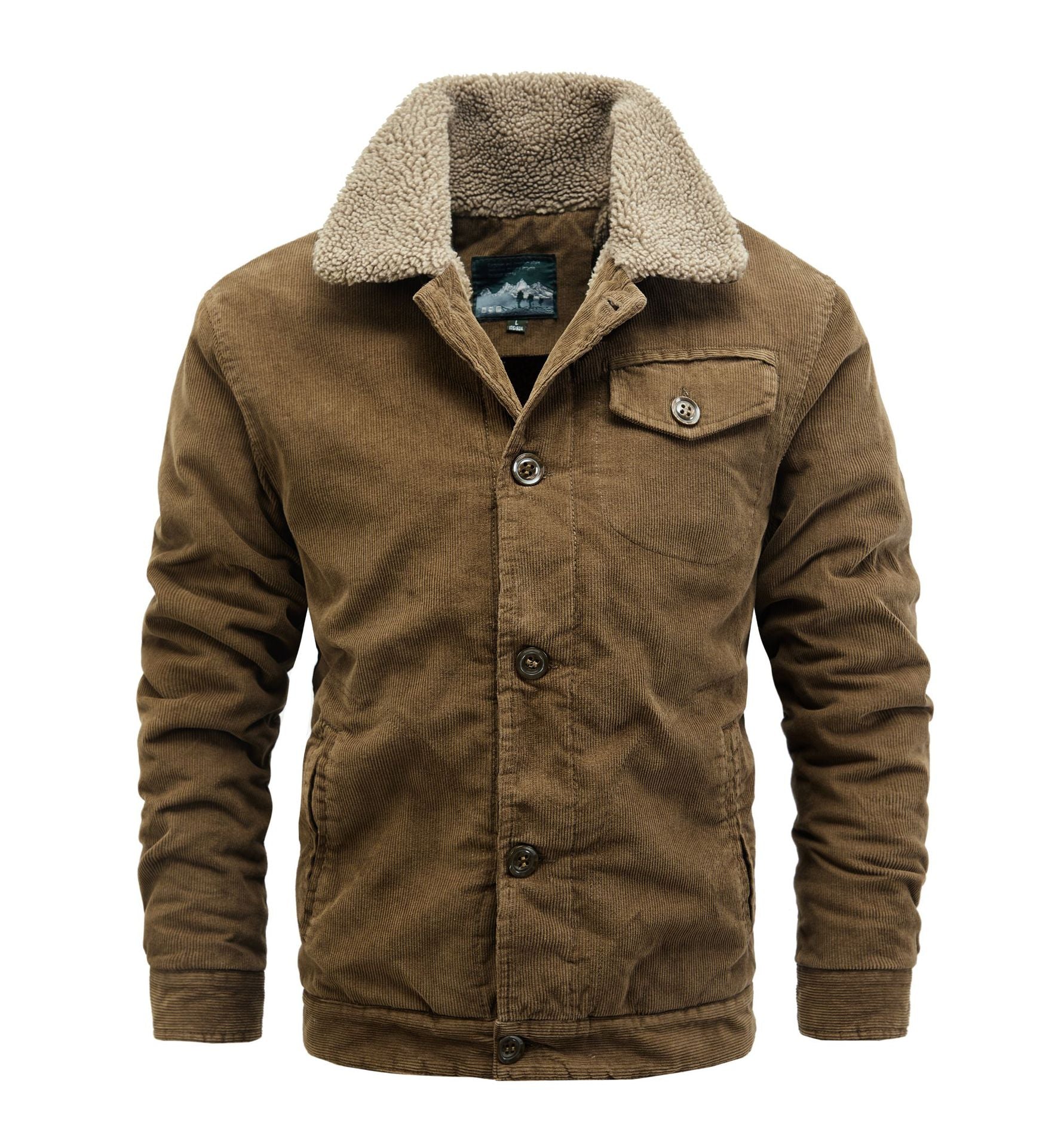 Winter Corduroy Lapel Cotton Flight Suit Jacket