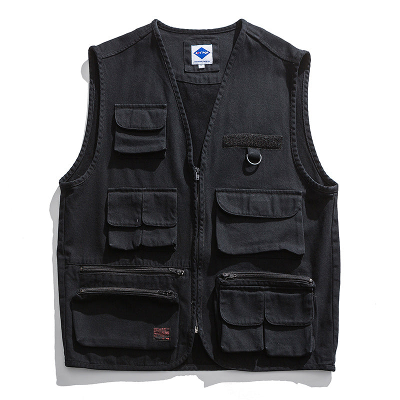 Retro Multi-pocket Tool Cargo Vest