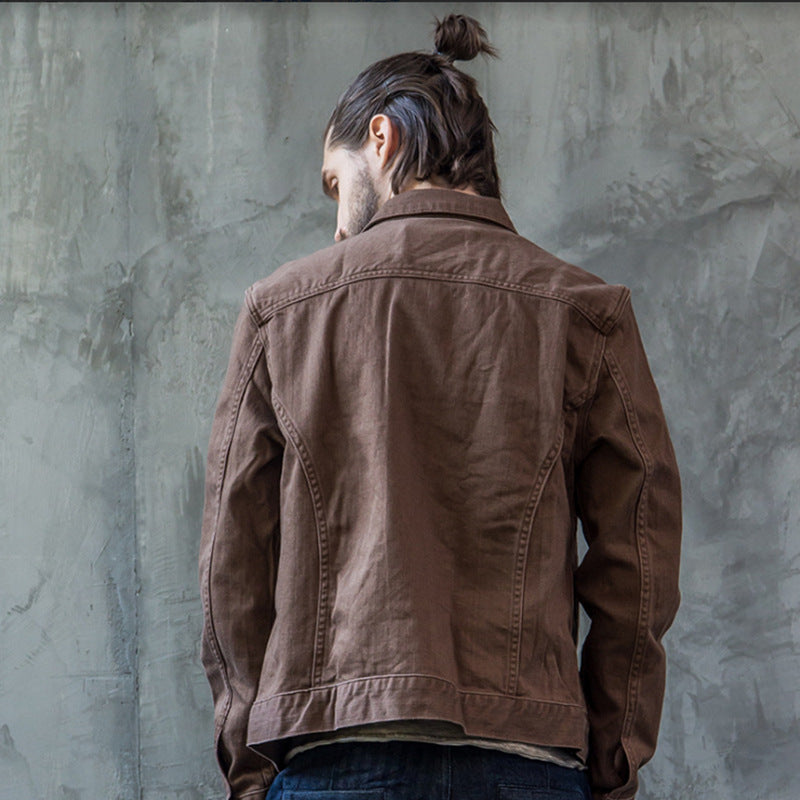 Men's American Retro Canvas Slim Denim Duster Jacket