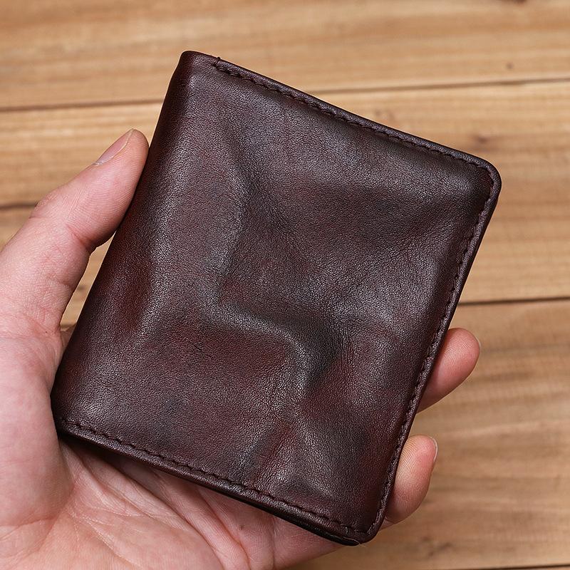 Mens Handmade Distressed Bifold Soft Wallet