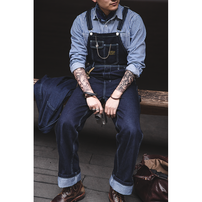 Men's Vintage Straight Denim Overalls